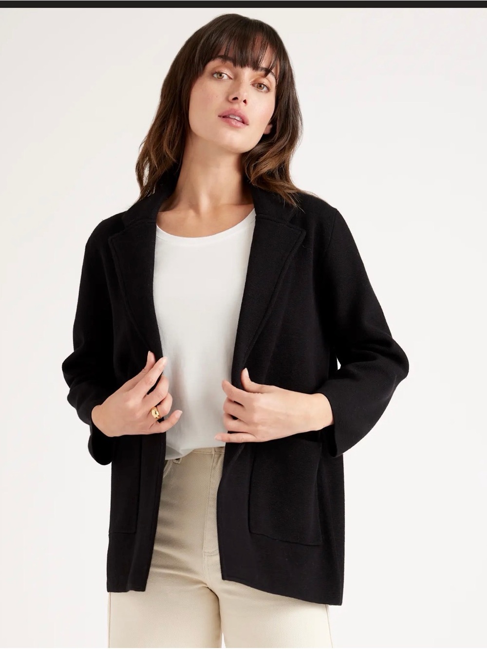 Quince 100% organic cotton knit blazer